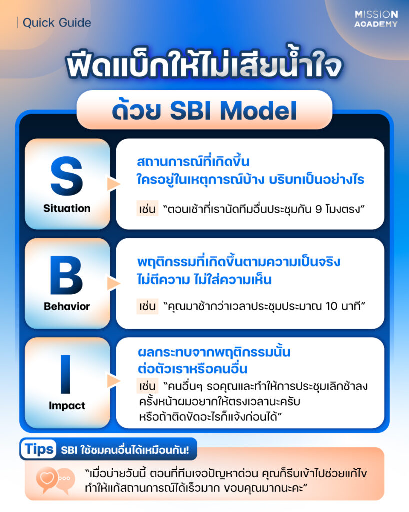 ฟีดแบ็กให้ไม่เสียน้ำใจ ด้วย SBI Model